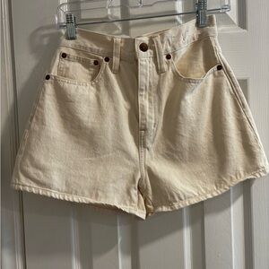 Cream Denim Women's Shorts